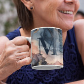 Elegante Waterverf marmeren agaat Abstract monogra Koffiemok