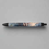 Elegante Waterverf Marmeren Monogram Typografie Zwarte Inkt Pen