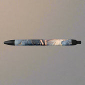 Elegante Waterverf Marmeren Monogram Typografie Zwarte Inkt Pen