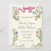 Elegante Waterverf Meadow Wildflower bruiloft Save The Date (Voorkant)
