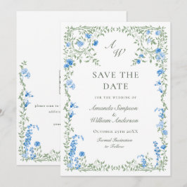 Elegante Waterverf Meadow Wildflower bruiloft Save The Date