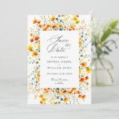 Elegante Waterverf Meadow Wildflower bruiloft Save The Date (Staand voorkant)