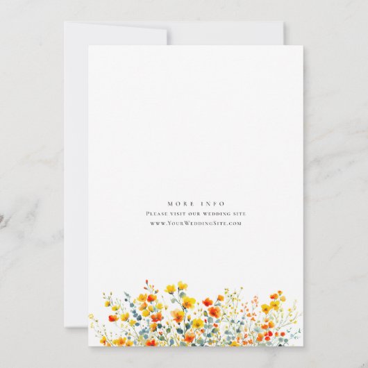 Elegante Waterverf Meadow Wildflower bruiloft Save The Date (Achterkant)