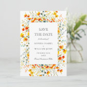 Elegante Waterverf Meadow Wildflower bruiloft Save The Date (Staand voorkant)