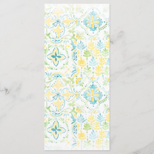 Elegante Waterverf mediterrane citrus bruiloft Menu (Achterkant)