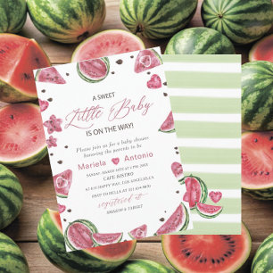 Elegante Waterverf Melon Baby shower Kaart