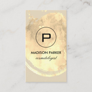 Elegante waterverf met monogram geborsteld visitekaartje