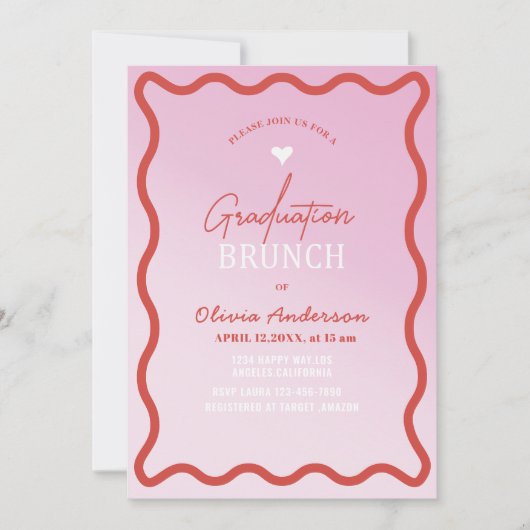 Elegante waterverf minimalistisch afstuderen brunc kaart (Voorkant)