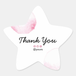 Elegante Waterverf minimalistische pastel roze dan Ster Sticker