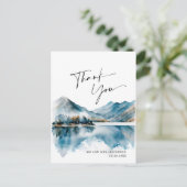 Elegante Waterverf mistig bos bruiloft dank u Briefkaart (Staand voorkant)