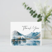 Elegante Waterverf mistig bos bruiloft dank u Briefkaart (Staand voorkant)