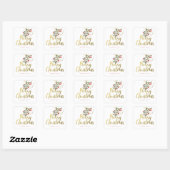 Elegante Waterverf Mistletoe Gold Vrolijk Kerstfee Vierkante Sticker (Vel)