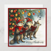 Elegante Waterverf Modern Forest Vrolijk kerstfees Feestdagenkaart (Voorkant / Achterkant)