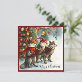 Elegante Waterverf Modern Forest Vrolijk kerstfees Feestdagenkaart (Staand voorkant)