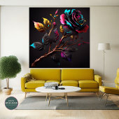 Elegante Waterverf Moody Kleurrijke Roos Poster