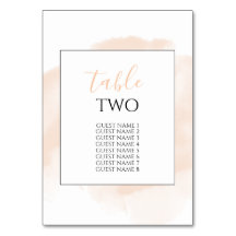 Elegante waterverf namen trouwgasten