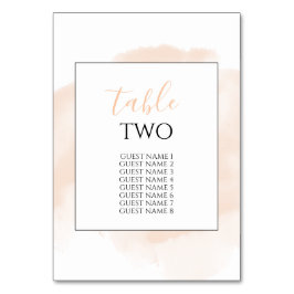 Elegante waterverf namen trouwgasten kaart