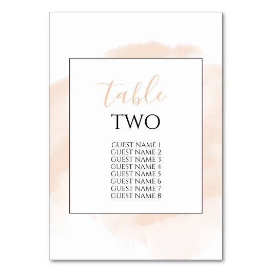 Elegante waterverf namen trouwgasten kaart (Voorkant)