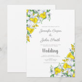 Elegante Waterverf narcis bloemenbruiloft Kaart (Voorkant / Achterkant)