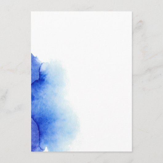 Elegante waterverf nautisch blauw script bruiloft menu (Achterkant)