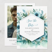 Elegante Waterverf nautische bruiloft Save The Date (Voorkant / Achterkant)