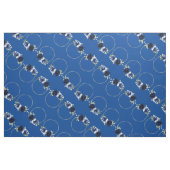 Elegante Waterverf Navy Blue Flowers Gold Pattern Stof (Fat Quarter)