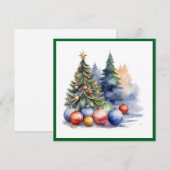 Elegante Waterverf niet foto kerstboom Feestdagenkaart (Voorkant / Achterkant)