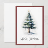 Elegante Waterverf niet foto kerstboom Feestdagenkaart (Voorkant / Achterkant)