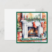 Elegante Waterverf niet foto kersthaard Feestdagenkaart (Voorkant / Achterkant)