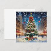 Elegante Waterverf niet foto vrolijke kerstboom Feestdagenkaart (Voorkant / Achterkant)