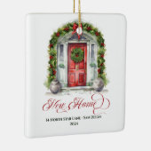 Elegante Waterverf Nieuw Huis Kerst Keramisch Ornament (Rechts)