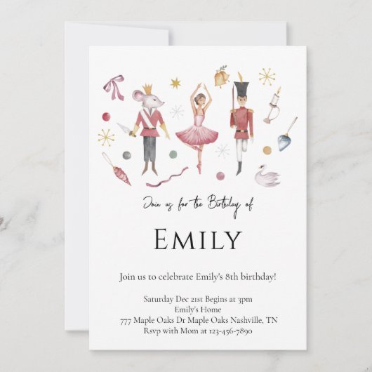 Elegante Waterverf Notenkraker Kerst Verjaardag Kaart (Voorkant)