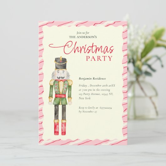 Elegante Waterverf notenkrakers kerstfeest Feestdagenkaart (Staand voorkant)