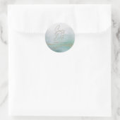 Elegante Waterverf Ocean Aqua & Gold Save the Date Ronde Sticker (Tas)