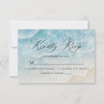 Elegante Waterverf Ocean Beach Script Wedding