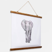 Elegante Waterverf olifantenillustratie Hangend Wandkleed (Gebogen)