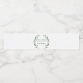 Elegante waterverf olijfblad krans groene trouw waterfles etiket (Enkel label)