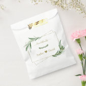 Elegante waterverf olijfgroen goud bruiloft bedankzakje (Gezegeld)