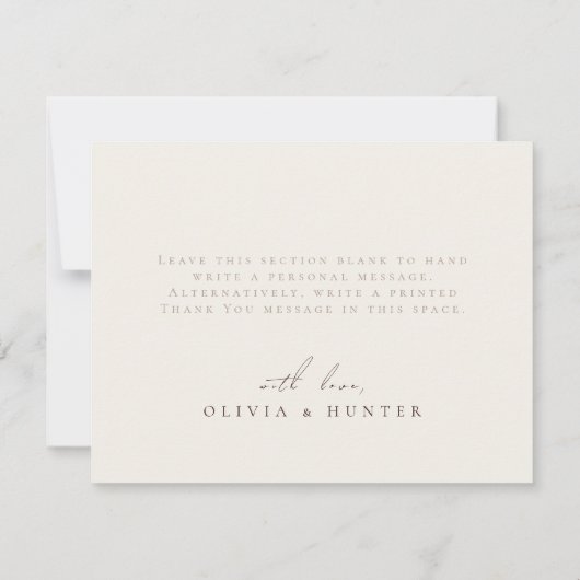 Elegante Waterverf Olijftak Bedankkaart (Achterkant)