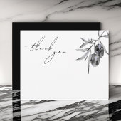 Elegante Waterverf Olijftak Bedankkaart