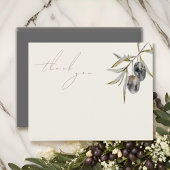 Elegante Waterverf Olijftak Bedankkaart