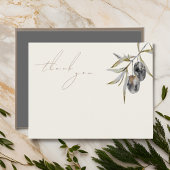 Elegante Waterverf Olijftak Bedankkaart