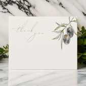 Elegante Waterverf Olijftak Bedankkaart