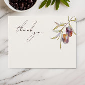 Elegante Waterverf Olijftak Bedankkaart