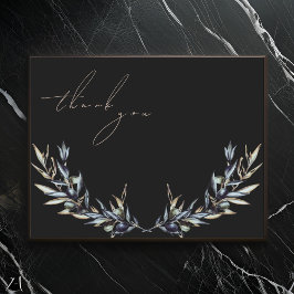 Elegante Waterverf Olijftak Bedankkaart