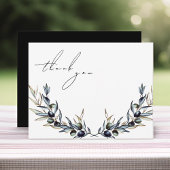 Elegante Waterverf Olijftak Bedankkaart