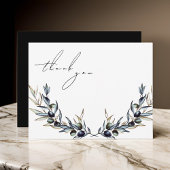 Elegante Waterverf Olijftak Bedankkaart