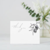 Elegante Waterverf Olijftak Bedankkaart (Staand voorkant)