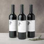 Elegante Waterverf Olijftak Bruiloft Wijn Etiket