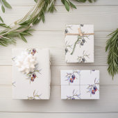 Elegante Waterverf Olijftak Inpakpapier Vel